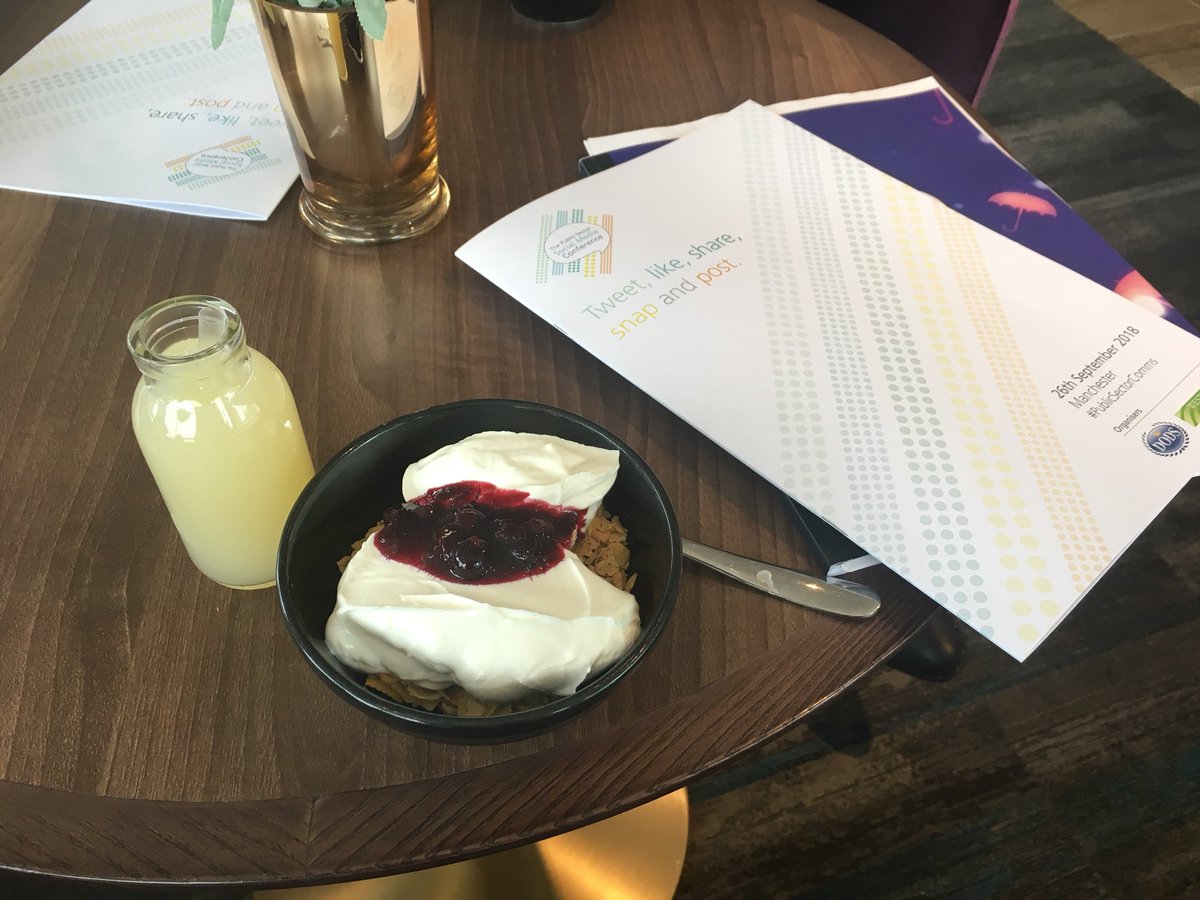 Looking forward to The Public Sector’s Social Media Conference. Thanks for the breakfast, <a href="/SummitComms/">The Public Sector Communications Conference Series</a>. #PublicSectorComms
