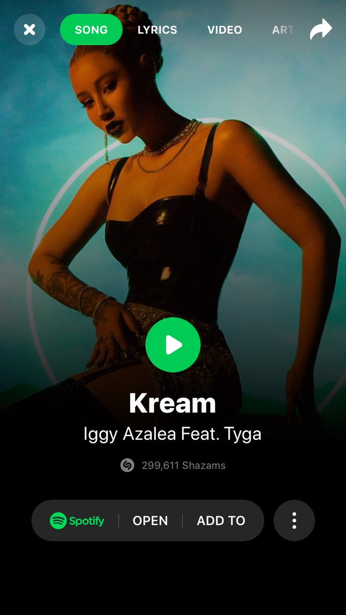 thethnksiget's tweet photo. #KREAM has 25.4 million streams on Spotify alone, the #KreamMusicVideo has exceeded 90.3 million views on YouTube and has 299,611 shazams, our goal is 300,000. #StreamKream here: https://t.co/1KEJsfwWUU it’s #1 on the BEAST MODE Spotify playlist @IGGYAZALEA @Tyga #IggyAzalea https://t.co/MDuyi8quCN