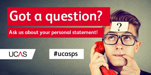 ucas_online's tweet photo. Got a #personalstatement question? 🙋 

📣 Ask away! 

#ucasps https://t.co/KzRMa1rxSY