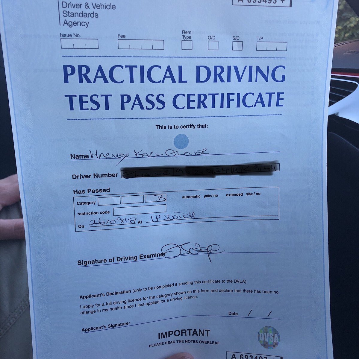 MarkPoupardADI's tweet photo. ‼️🚗💨ANOTHER PASS🚗💨‼️

Congratulations to Harvey Glover for passing his test in #Ipswich today. 

It has been a pleasure teaching you to drive, Im going to miss our lessons.
Drive safe &amp; I Look forward to seeing you on the road soon (don’t forget to wave) https://t.co/C1lG6KAvBX