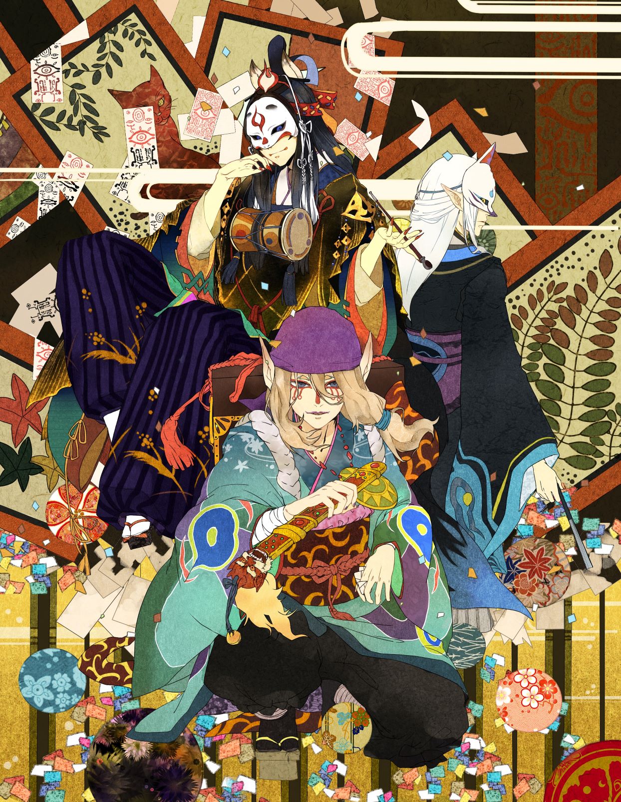 Uzivatel 陰陽師本格幻想 同人帳 Na Twitteru 本日は モノノ怪 コラボ第三弾開催の日です 真の顔をお面の下に隠した妖狐様 玉藻前様とモノの 真 を探る薬売り様 これは面白い組み合わせですね 和テイストの背景も味わい深いです Zal さん Pixiv Id
