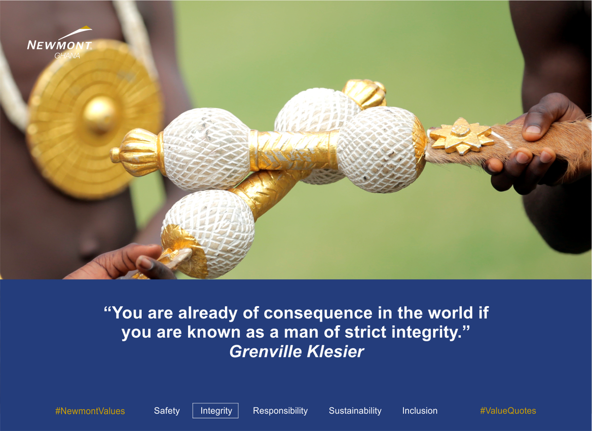 Newmont_Africa's tweet photo. "You are already of consequence in the world if you are known as a man of strict integrity." Grenville Klesier #ValueQuotes
#IntegrityValue #NewmontValues https://t.co/98ZWTmRIZT
