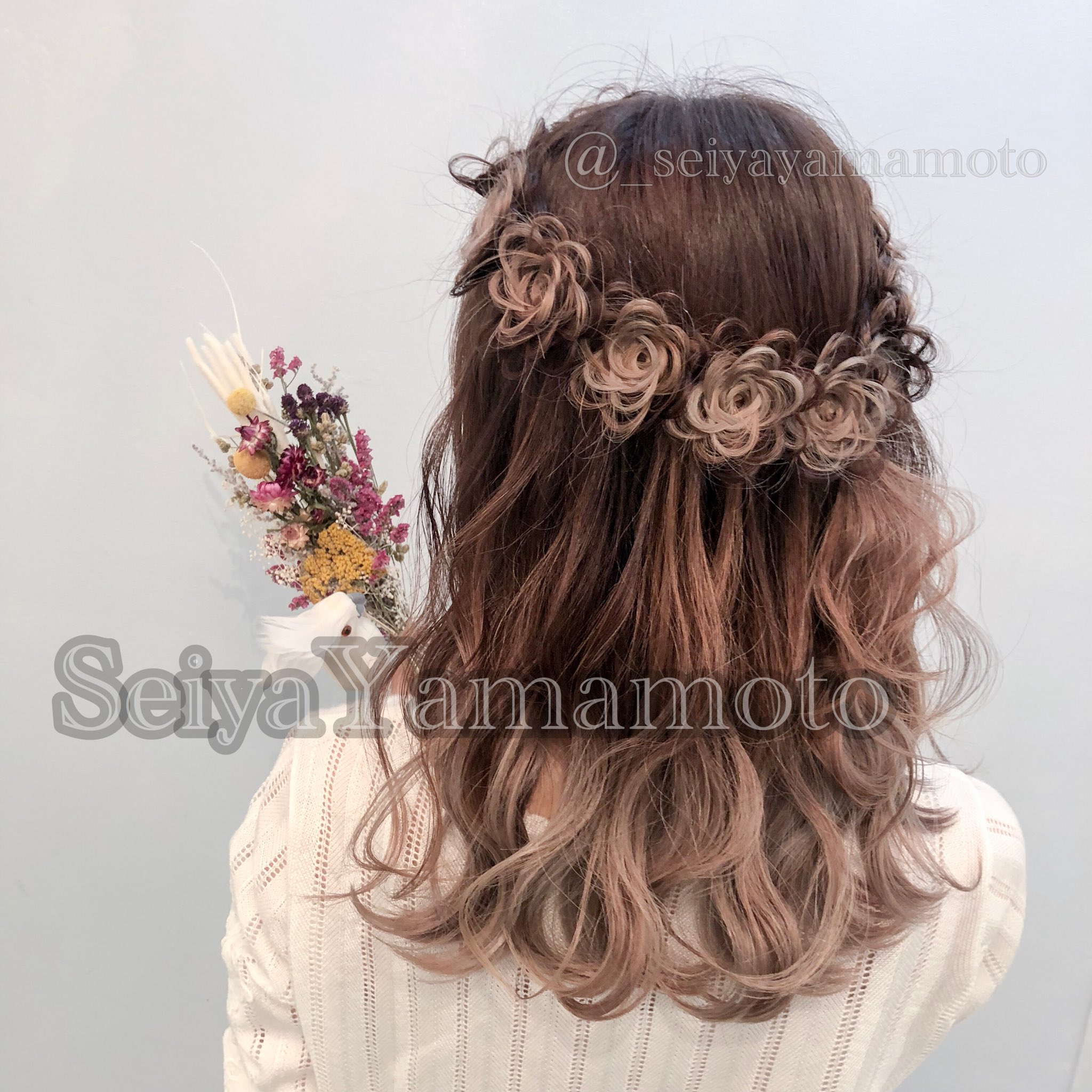 あるみほいる聖矢 山本聖矢 めちゃ可愛いフルールヘア作ったよ 花冠ヘア グラデーションカラー ヘアアレンジ ハーフアップ グラデーションカラー T Co Jgl6irtitn Twitter