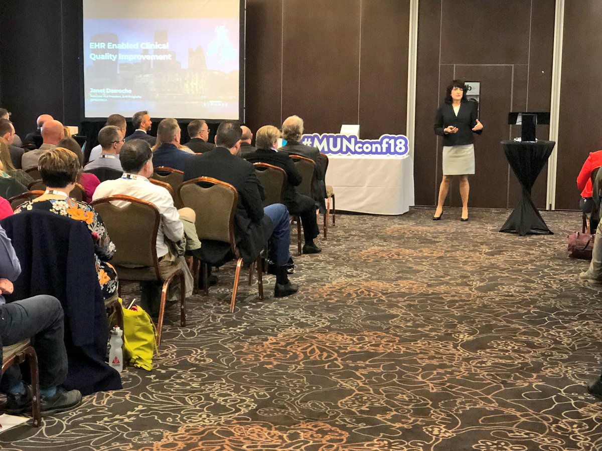 kellym1021's tweet photo. @MEDITECH @JanetDesroche kicks off #MUNconf18 with her keynote #Expanse #EHR Enabled #Clinical #QualityImprovement https://t.co/DrQO9LFDmp