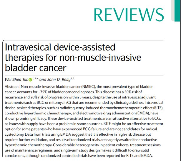drtanws's tweet photo. Our newest article comprehensively reviewing the literature on #device assisted therapies & #hyperthermia for #bladdercancer in @NatRevUrol @Jkurol @Synergo_RITE @CombatCancer @PhysionEmda #tarisbiomedical #urogen https://t.co/JofgBenY7x https://t.co/de2QWYOy0j