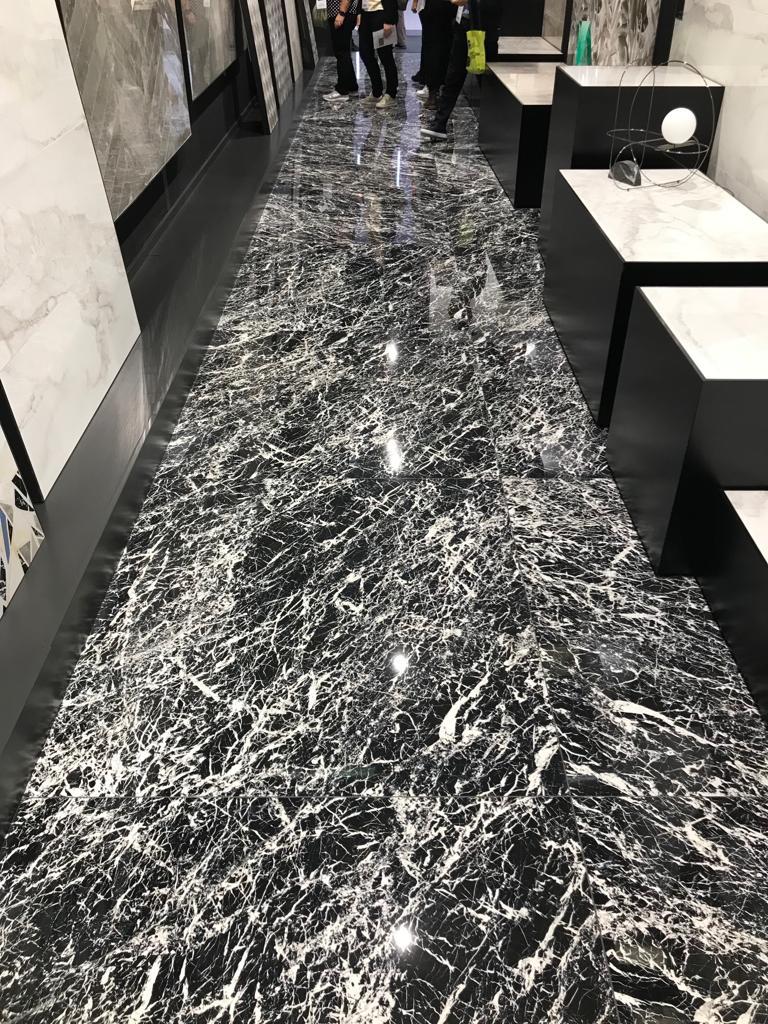 btw_ie's tweet photo. Curious about 2019's #trends in tiling, ceramics and bathroom design? We're taking the industry pulse at #Cersaie2018 this week - and are happy to share some insights with you. Here are two tiles from Valentino by @CeramichePiemme really standing out. https://t.co/mSSEHJY2LD