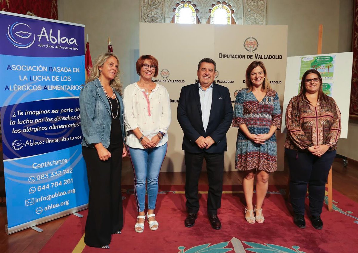 Dip_Va's tweet photo. La diputada @LuciaHerasGonza,Alc.@AytoArroyo @alcaldedeArroyo,concejala @carmenillana y pte.#Ablaa #IsabelCarracedo presentan el Encuentro de Alérgicos Alimentarios que se celebrará en el municipio de #ArroyoDeLaEncomienda https://t.co/76ebztbX6E