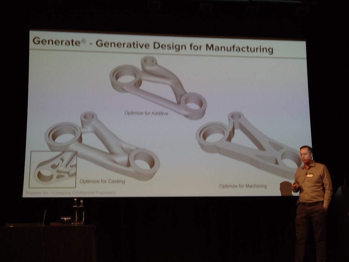 allanbehrens's tweet image. @frustum  focusing on manufacturability,  accommodating the complex (e.g. lattices)  #generativedesign #InnovationComponentsConference