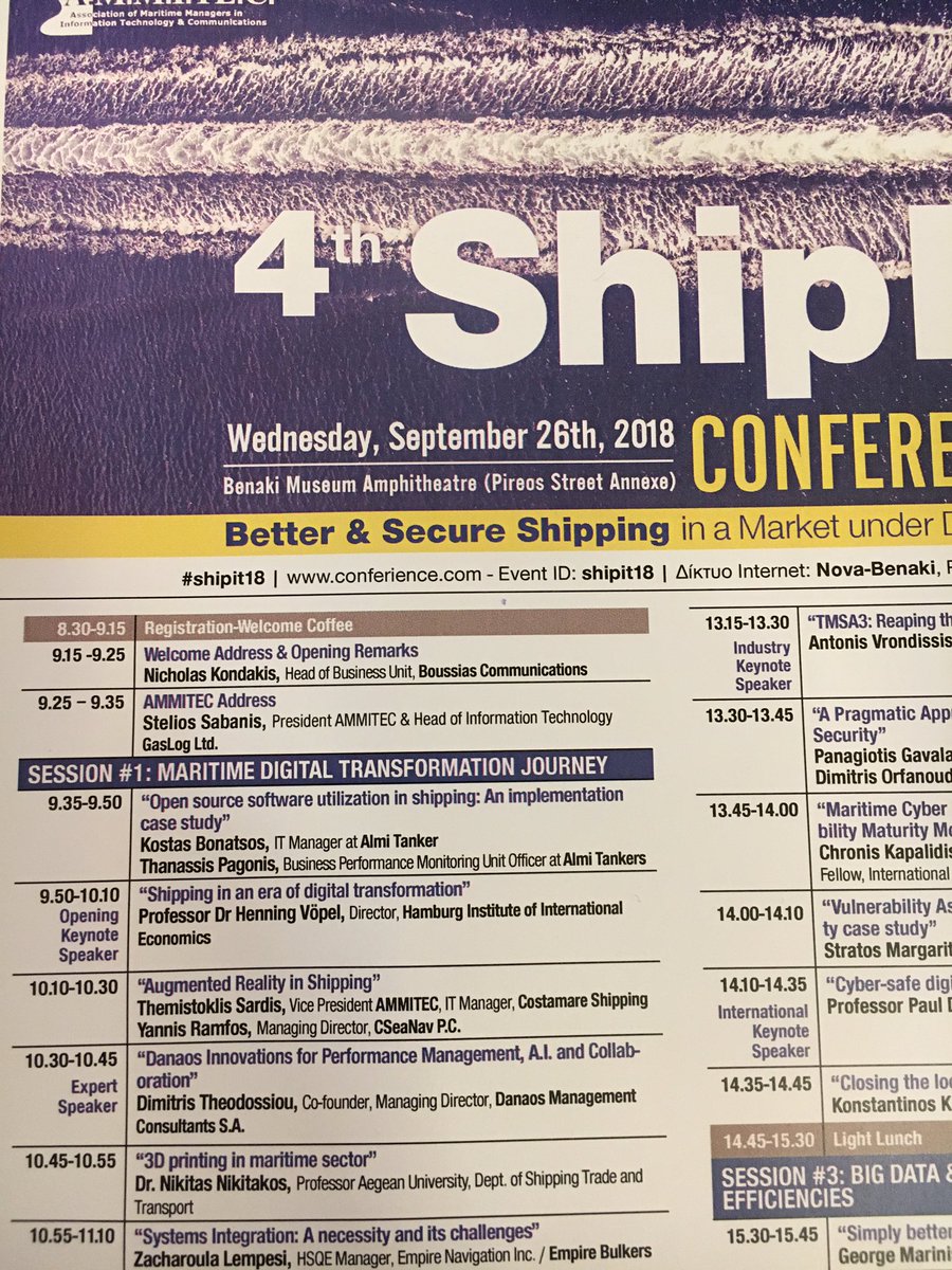 Keynote speech at the #shipit conference in Athens on Shipping in the Age of Digital Transformation #digitalization