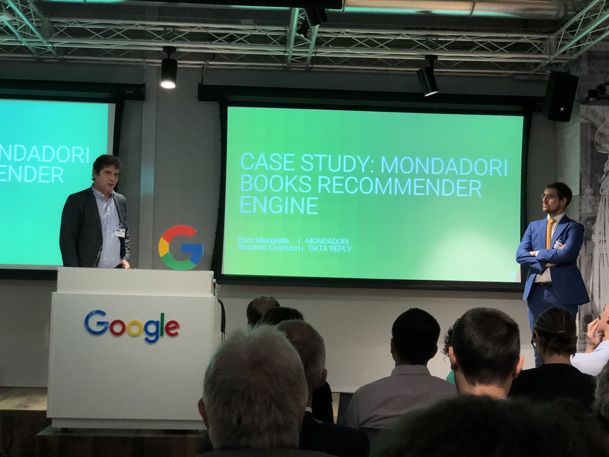 Tecnologie #BigData e #MachineLearning in una media company: il caso <a href="/mondadori/">Mondadori</a> raccontato da Enzo Mangrella, head of technology innovation del gruppo di Segrate, e Riccardo Lorenzon, data scientist di Data Reply. #TheLearningEnterprise con IDC, <a href="/googleitalia/">googleitalia</a> e <a href="/Reply_ITA/">Reply</a>