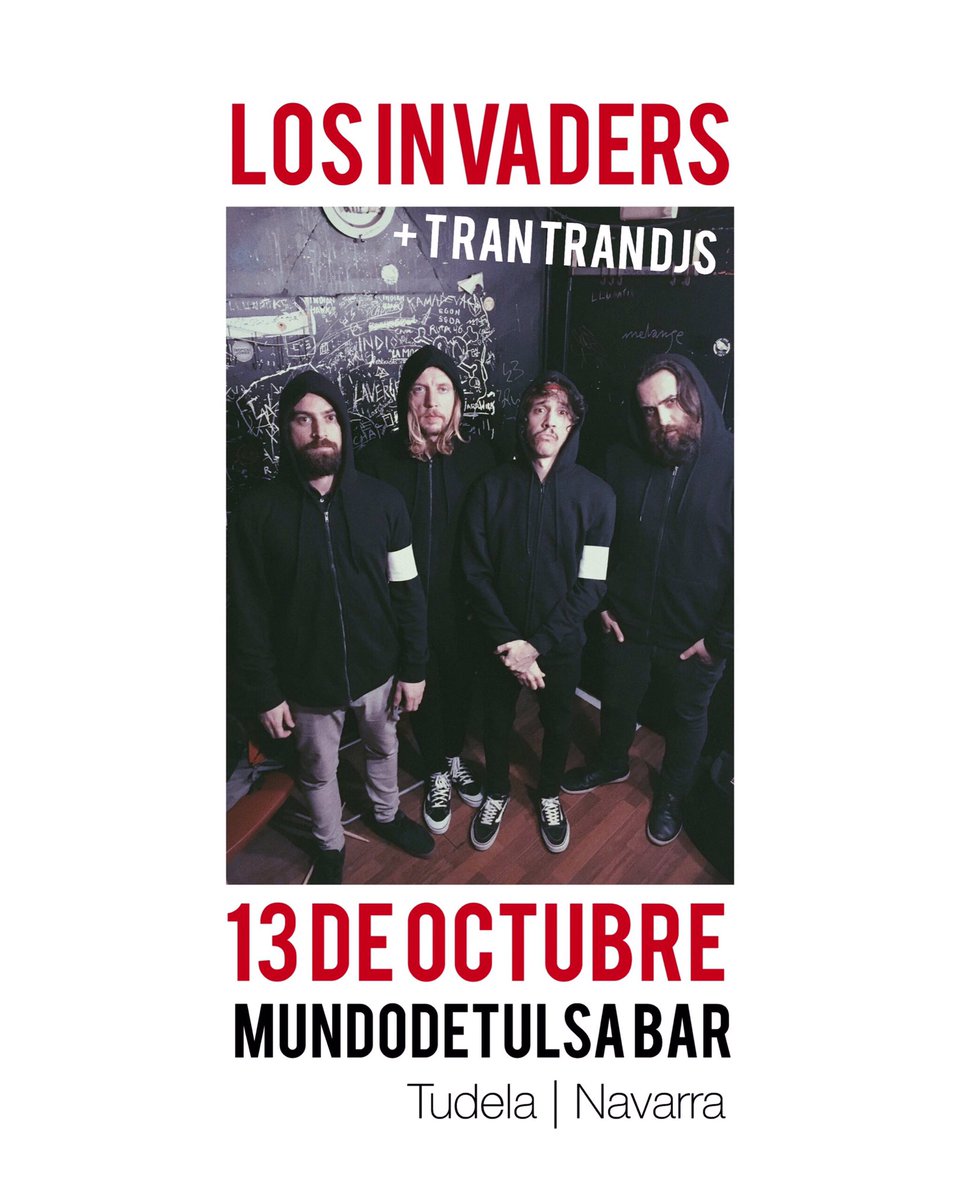 elmundodetulsa's tweet photo. Fiesta inauguración MUNDODETULSA BAR.
13 de Octubre 
@LosInvadersband + Tran Tran Djs en Tudela (Navarra). 

Próximamente horarios https://t.co/1sTEeBGiE8