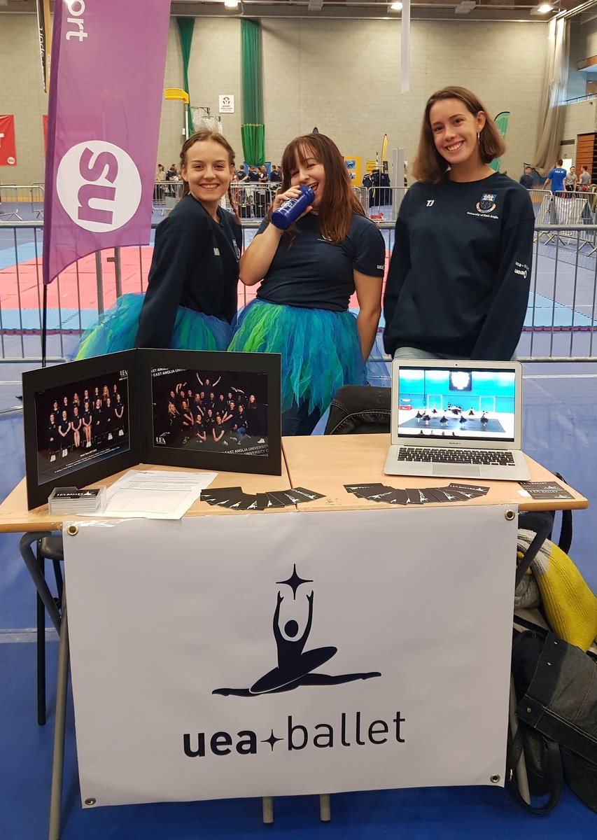 ✨SPORTS FAYRE✨ 

come down to the Sportspark to meet us today, we can't wait to see you! 💃👋 

#ueaballet <a href="/ueasport/">UEA Sport</a> #ueasport