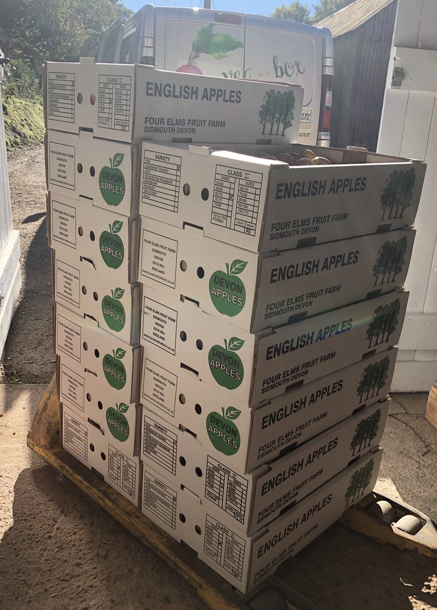 veg_box's tweet photo. We have just been to pick up our apples for the next few days beautiful #Cox look at their amazing #AutumnalColours #shoplocal #veginabox #fourelmsfruitfarm  #devonapples https://t.co/hQCwrq419L