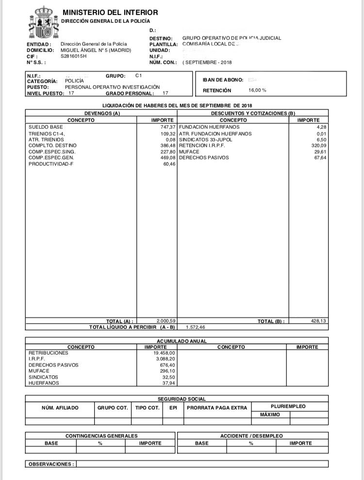 jusapolaragon's tweet photo. La subida a TODOS los funcionarios introducida en la #FalsaEquiparacion queda DESMONTADA! 

Prometieron 42,21€ a los #Policías cuando realmente han sido 34,54€ BRUTOS (2.000,59€-1.966,05€) y 21,71€ NETOS! 🤦‍♂️😡🤬

Hay que seguir LUCHANDO!

#EquiparacionYa con @jusapol https://t.co/Ouxam2UTUT