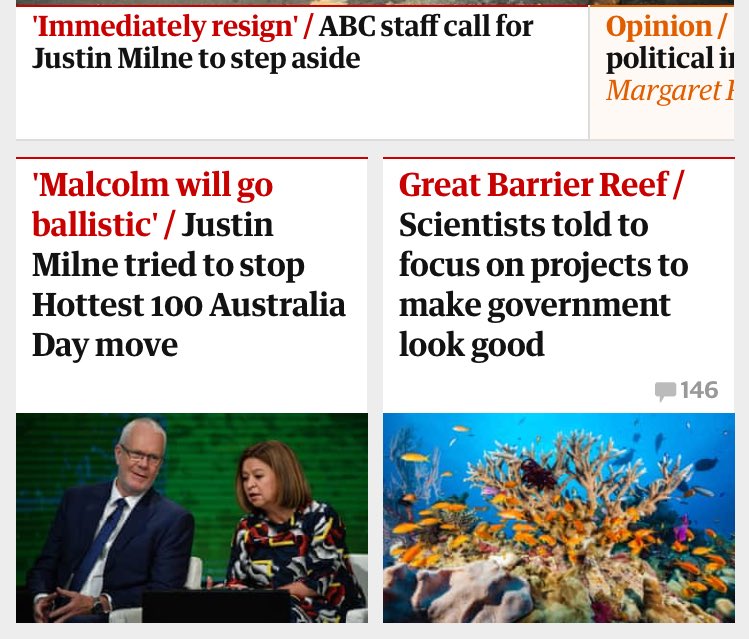 David_Ritter's tweet image. What the #Milnegate attack on the ABC’s independence and #Reefgate have in common is contempt for independent institutions and contempt for good governance. 
#auspol @GuardianAus