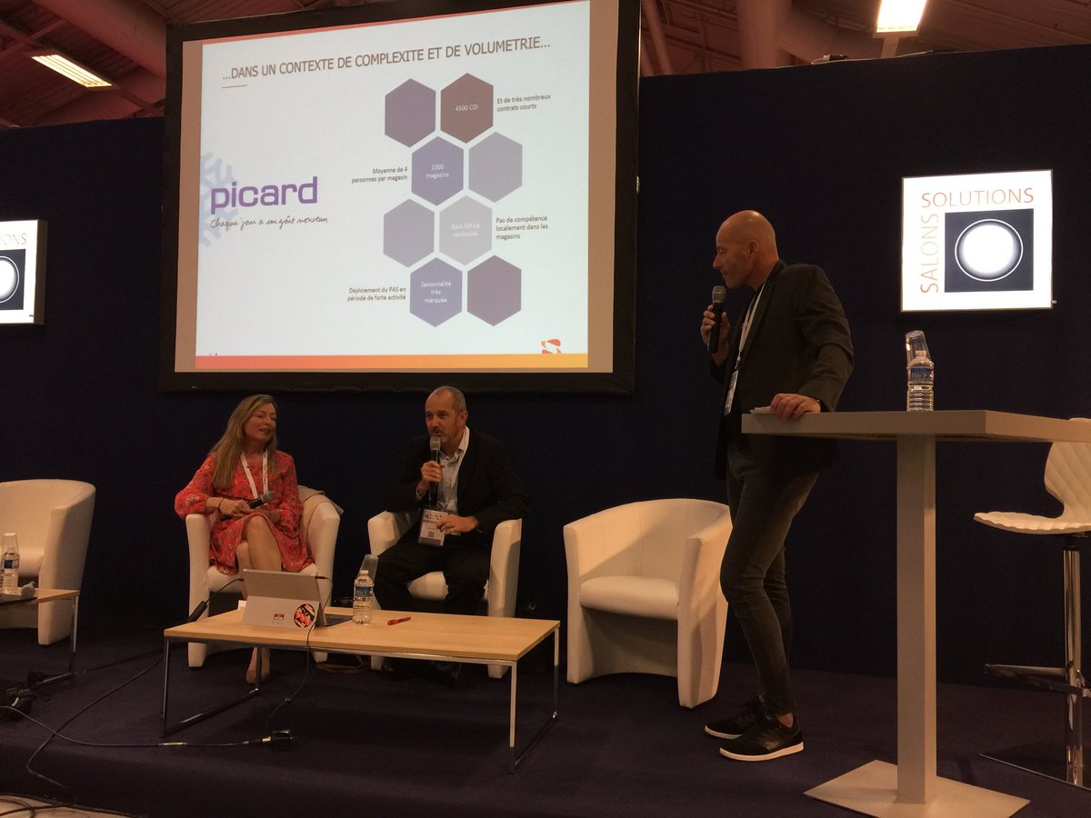sopraHR's tweet photo. #Salonsolution2018 - Conférence retours d'expérience sur l'IA et les #RH avec Stéphane Bosschaert de Picard Surgelés et @VMontamat de Sopra HR #transformationRH #InnovationRH ▶️https://t.co/G9Y5IbFz6G https://t.co/wnpufn40Rs
