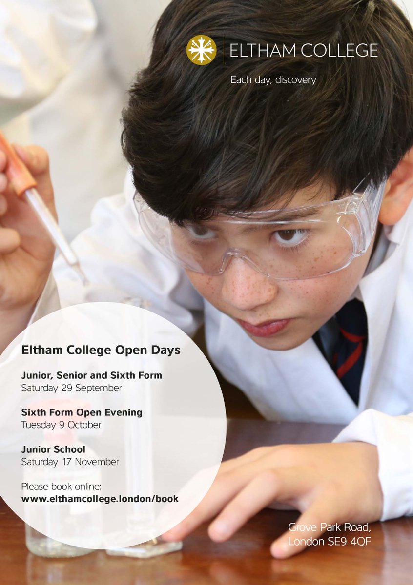 Considering Independent education for your child?  Visit <a href="/ElthamCollegeUK/">Eltham College</a>  Open day this Saturday 29th Sept10am-12.30pm  <a href="/SELondonBlog/">@SELondonBlog</a> #independentschool #eltham   #chislehurst