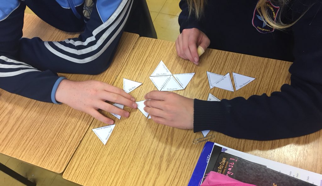 GerLyons6's tweet photo. Second Years using a Tarsia Puzzle to revise Rivers as we come to end of the Chapter! 🤯😀🌊 @JCGeography @JctGeography @tutor2uGeog #rivers #revision #pairwork https://t.co/FzZkcpPR7K