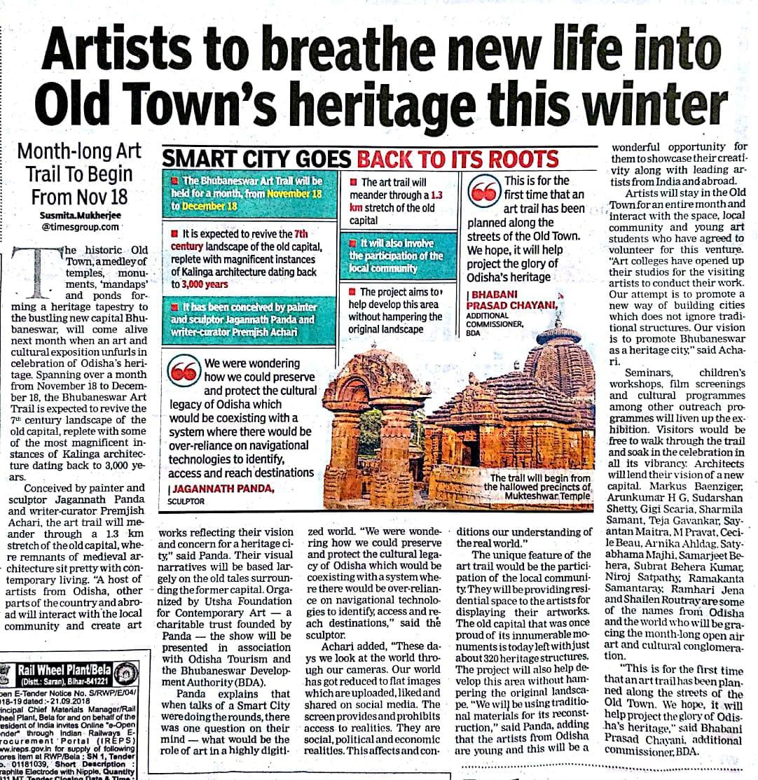 odisha_tourism's tweet photo. #BhubaneswarArtTrail will start just prior to the Odisha Hockey Men's World Cup Bhubaneswar 2018 &amp; focus on reviving the 7th century landscape of Bhubaneswar, replete with magnificent instances of Kalingan architecture, dating back to 3000 years. #HWC2018 #HostPartner @BSCL_BBSR https://t.co/fR2mVYno8x