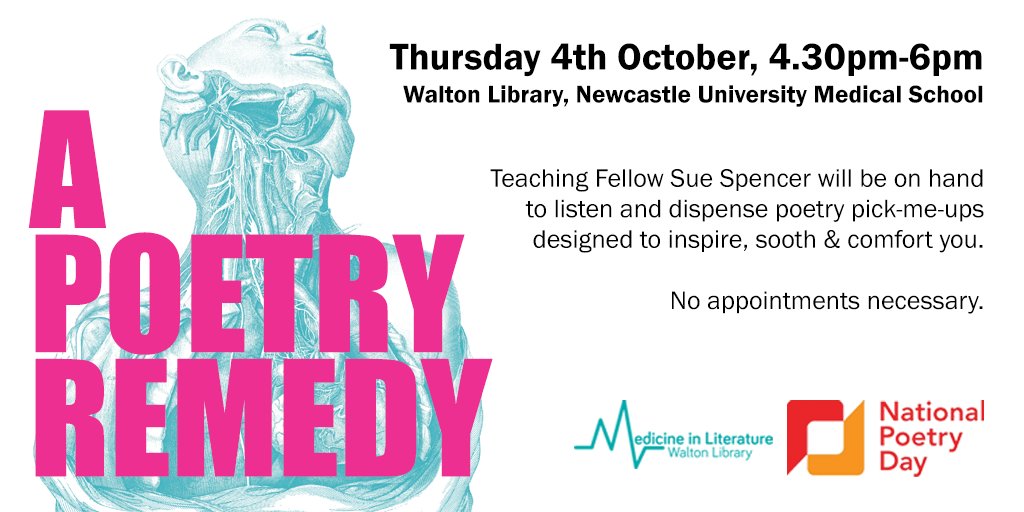 libraryncl's tweet photo. There's more to Newcastle University Library then books - our friends @ncllibmed are hosting an exciting event for @PoetryDayUK next week! #NCLfreshers https://t.co/WVwuMgJEBt @NCLA_tweets https://t.co/7err8JKMES