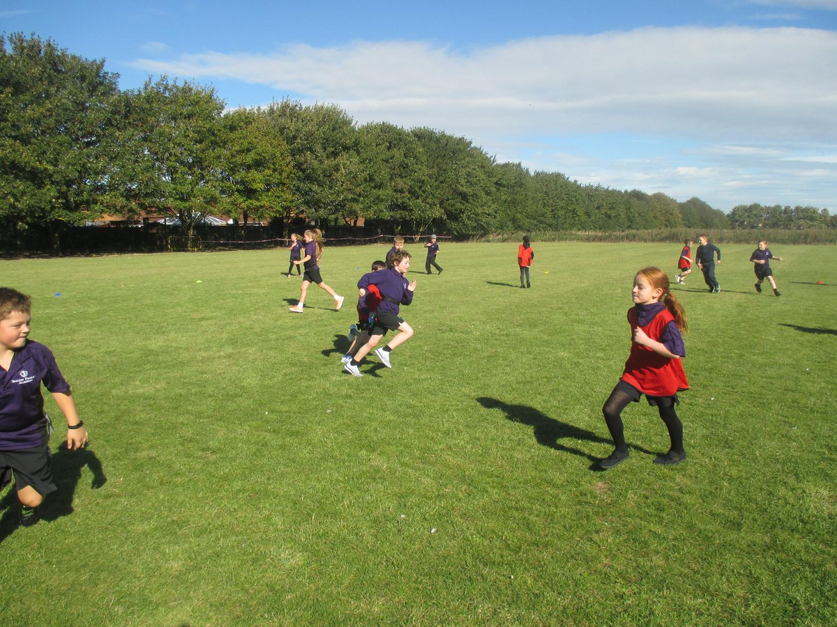 BeaconAcad's tweet photo. Year 4 enjoyed a very energetic tag #rugby session today with @JBSportCoaching. Mr Parker's stars of the week are Lewis and Taylor for an amazing sporting attitude and dedication to their #PE learning. #activebursts #tagrugby #sweaty #tiring #fun https://t.co/74poCrwRl4