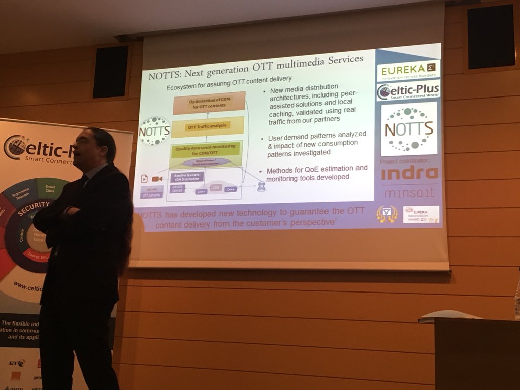 CelticNext's tweet photo. @acuadras highlights the impact thanks to @EUREKA_NETWORK award winning project NOTTS in the business panel at #CelticPropDay @CDTIoficial https://t.co/zKSxd2G00r