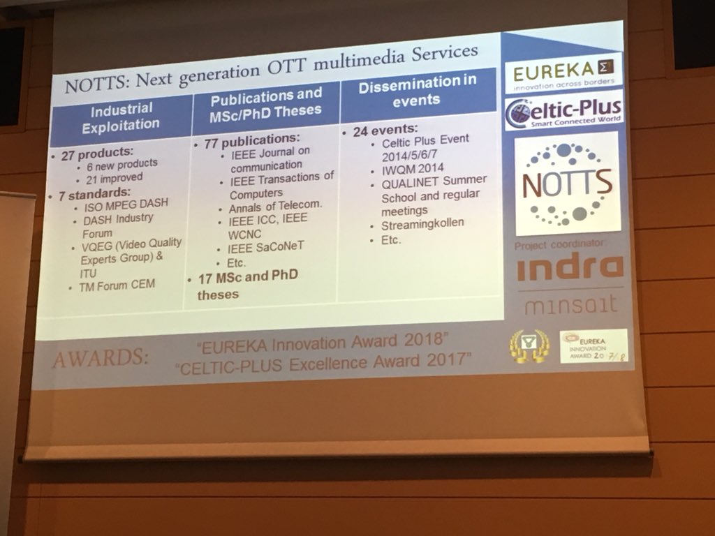 CelticNext's tweet photo. @acuadras highlights the impact thanks to @EUREKA_NETWORK award winning project NOTTS in the business panel at #CelticPropDay @CDTIoficial https://t.co/zKSxd2G00r