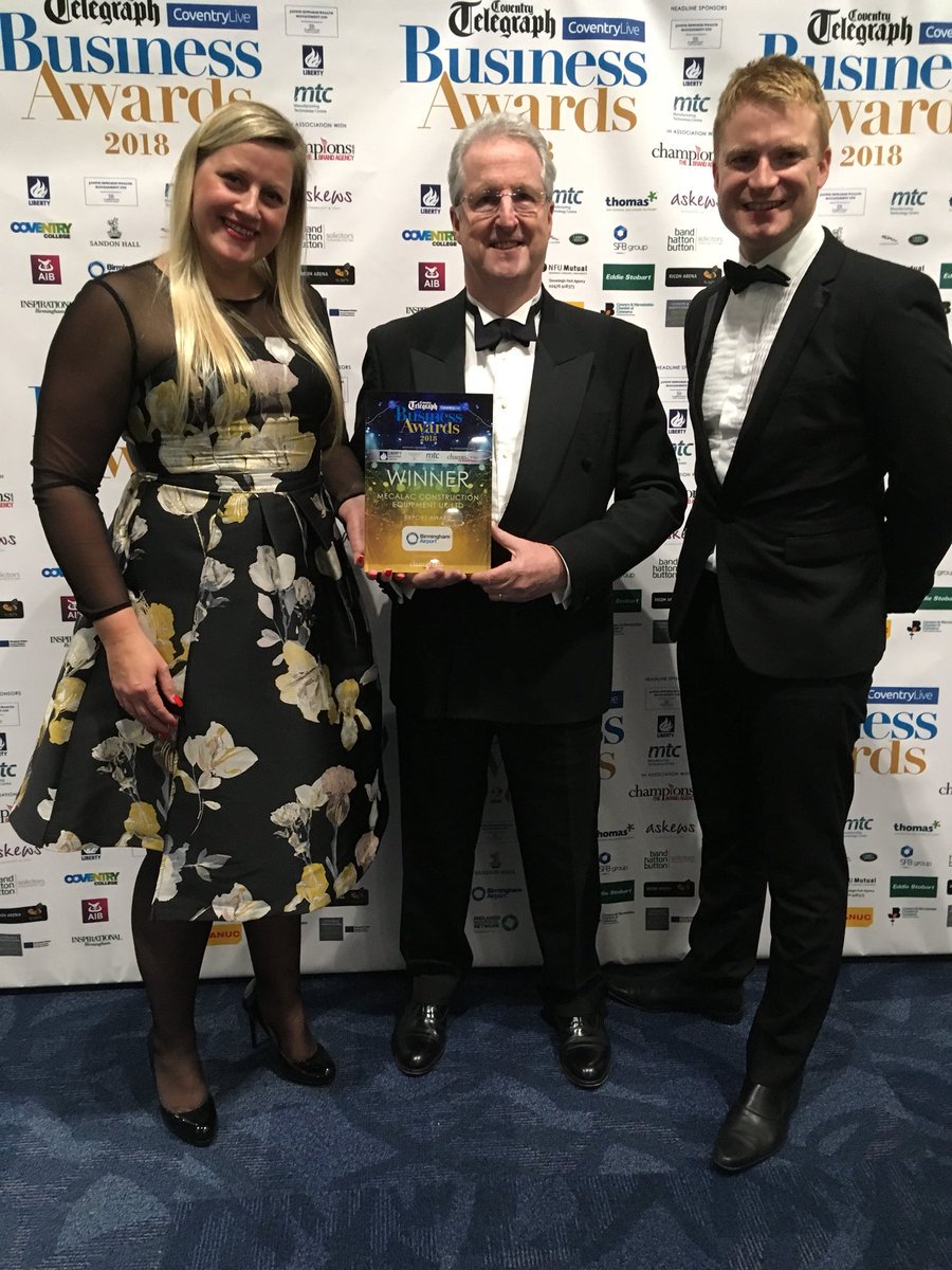 Mecalac_CE's tweet photo. “An excellent example of sustained export success” – incredibly proud of the @Mecalac_CE team for winning the Export Award @live_coventry Business Awards #CTBA2018 https://t.co/Ys6cWLeNrb
