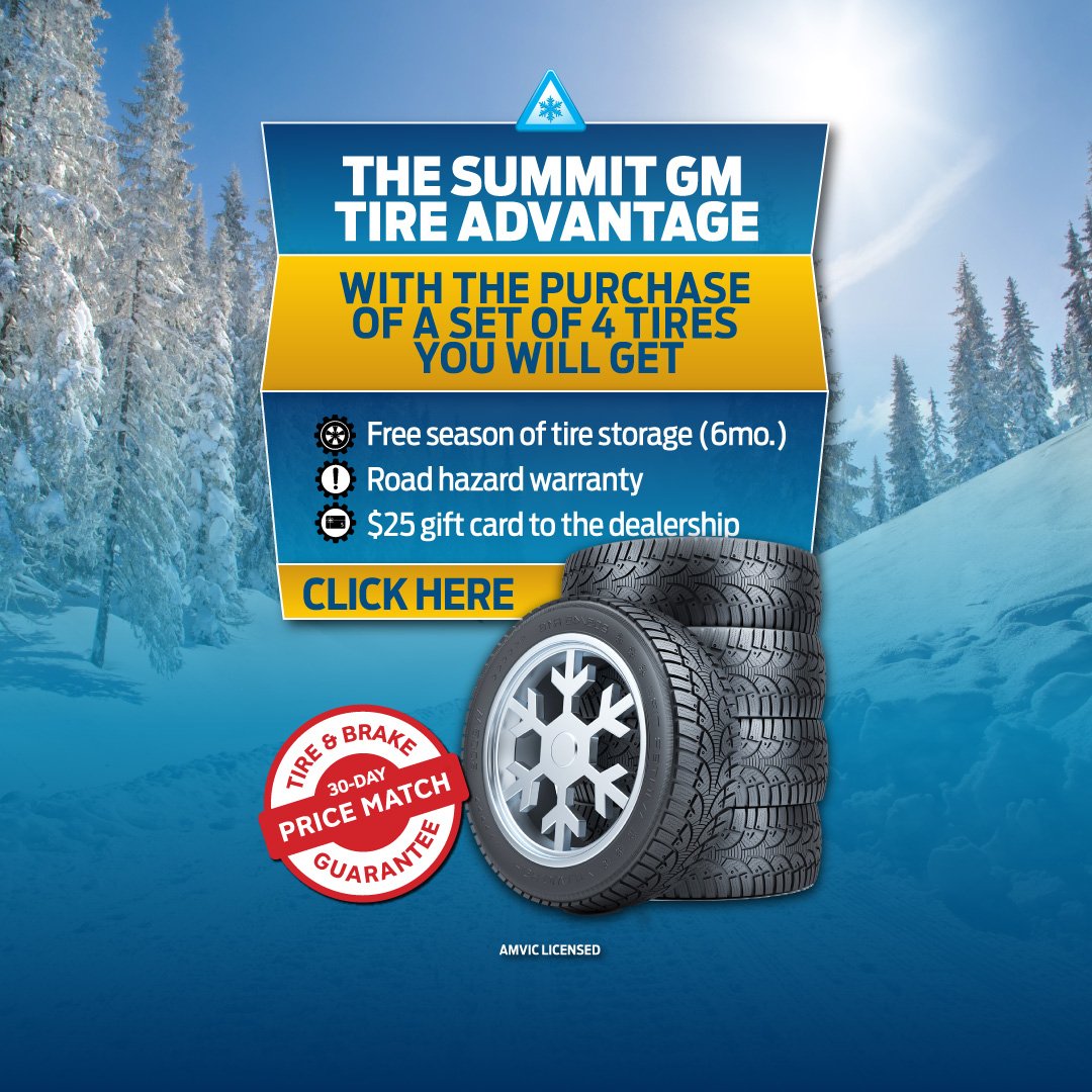 Summit_GM's tweet photo. Get ready for winter ❄ Summit GM. Take advantage of our special offer on winter tires. https://t.co/QZFDVS2odO