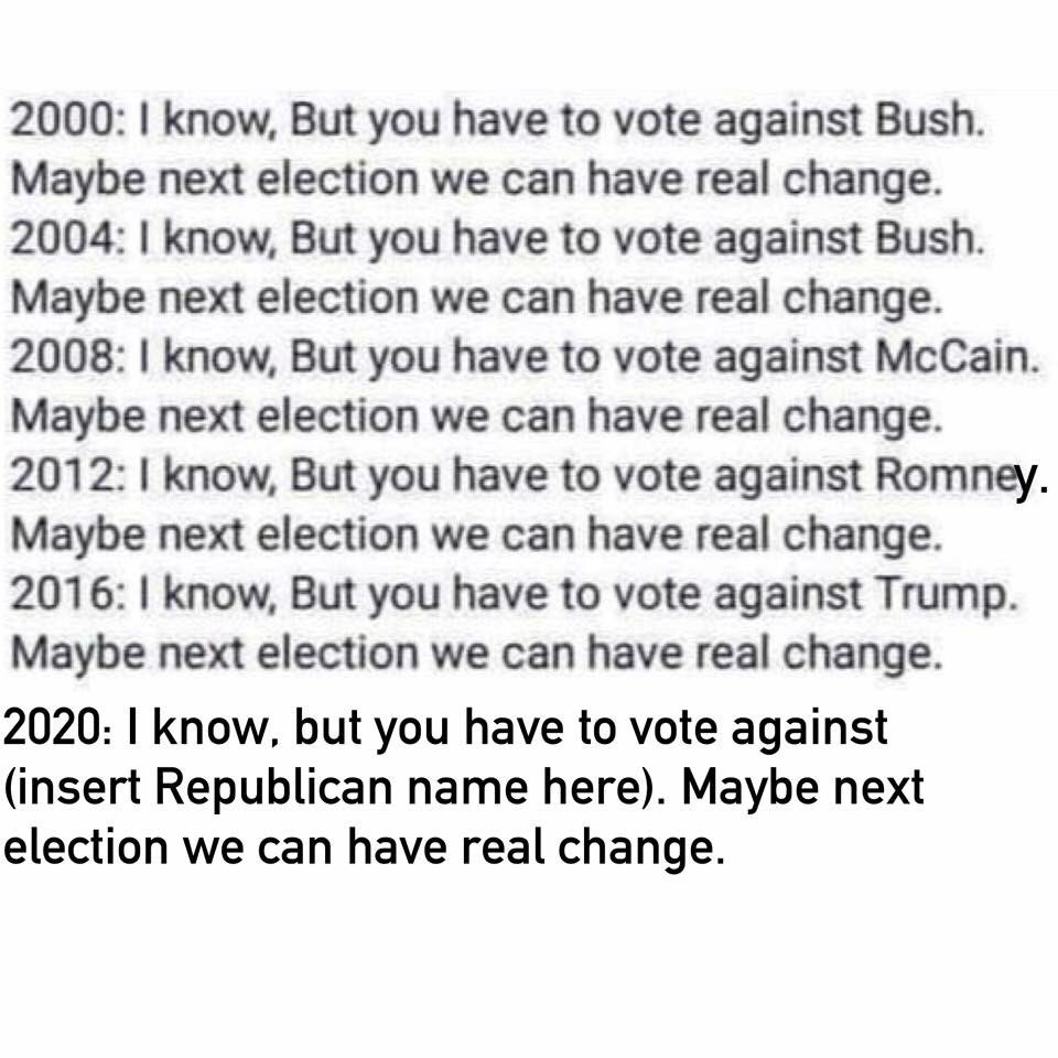WCGPMI's tweet photo. The Republicans will always be the same.  The Democrats will always be the same.  

The time for real change is now.

#GreenNewDeal #GreenParty #DemExit #GreenEnter #Midterms #MidtermElections #OurRevolution #Midterms2018 #MidtermsOnMyTerms #MIGov #MIMidterms #GoGreenIn2018 https://t.co/zgK5MegjKH