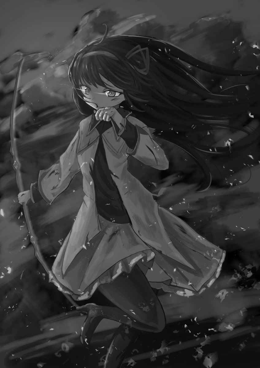 GengetuHime's tweet photo. ほむ描いたから白黒ものせとく https://t.co/Wv87mZJeBJ
