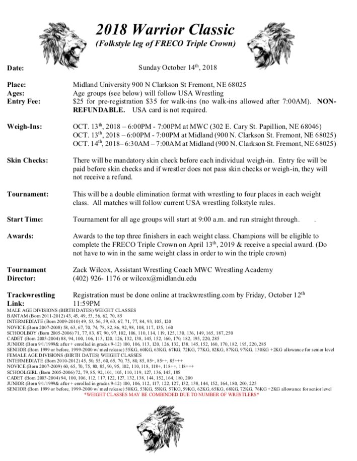 NEUSAWrestling's tweet photo. Preseason tournament in Fremont, Nebraska on October 14th. https://t.co/5l3VIqyl9f