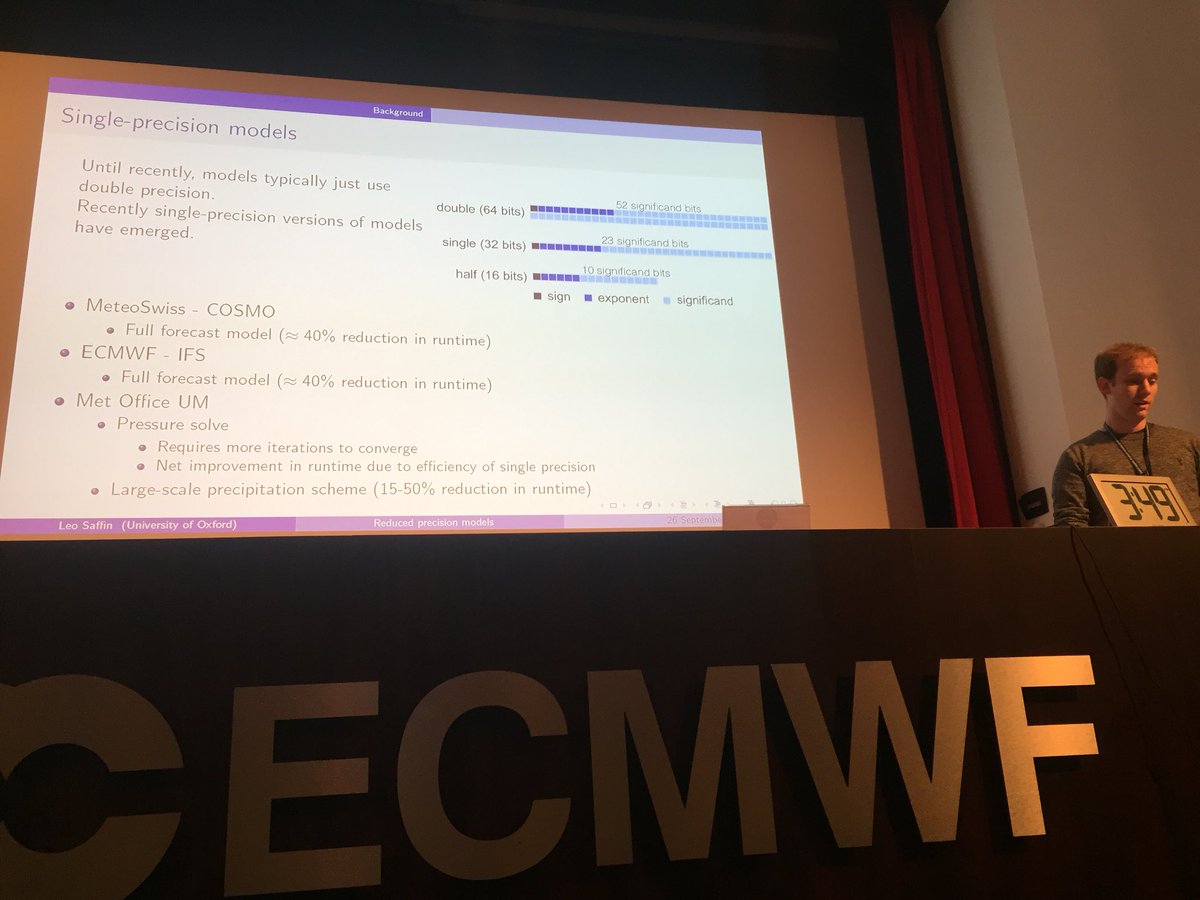 DSantosMunoz's tweet photo. 40% de ganancia al cambiar a #SinglePrecision Si las #incertidumbres en el modelo son del orden de la precisión ¿por qué no ir a menos precisión? #HPCWS2018 https://t.co/CsZqRLQ3T8