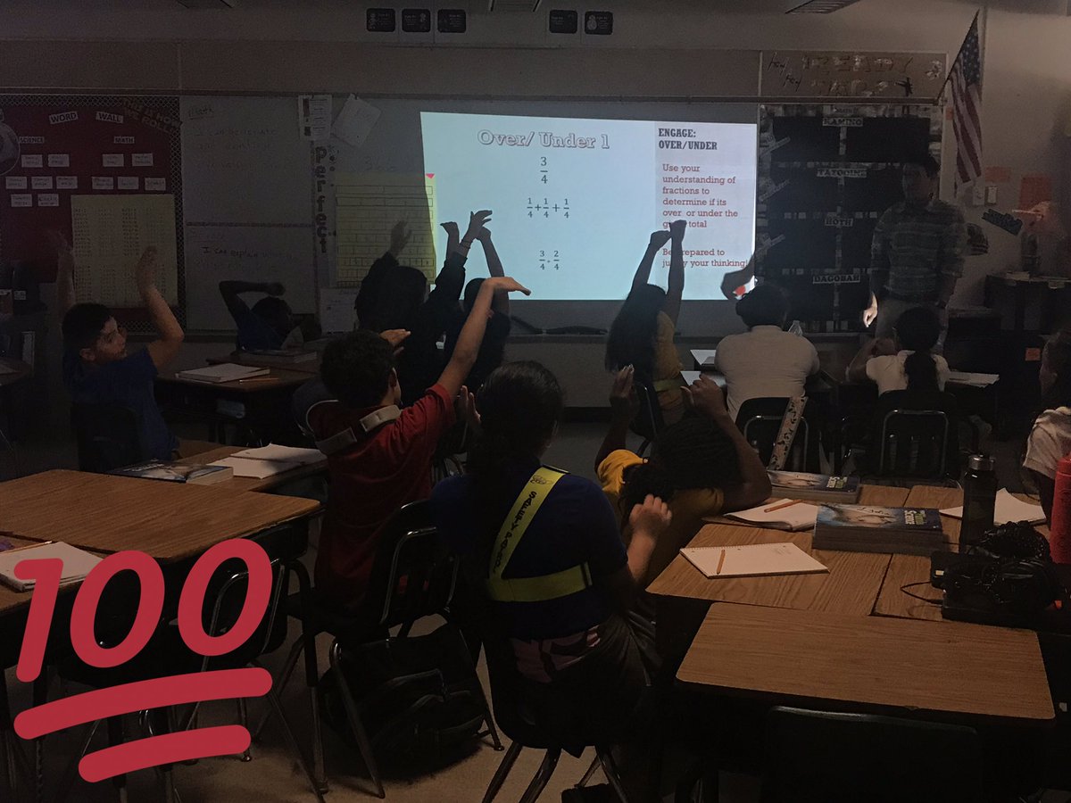 KelliWhitman3's tweet photo. Using the #over/under #numberroutine in 5th grade to launch a unit in fractions. Ignited the students to start thinking about fractional concepts they’ve learned in previous grade levels,and show us what they know! @HCPSForestHills #tribepride https://t.co/o9gYwSATyZ