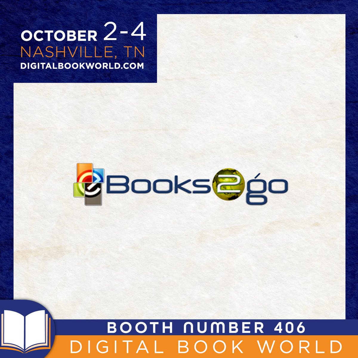 eBooks2go's tweet image. eBooks2go will be attending #DigitalBookWorld next week in Nashville! If you are attending, stop by our booth and say hi!