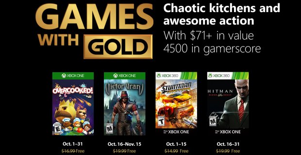 Xbox Live Games with Gold October 2018