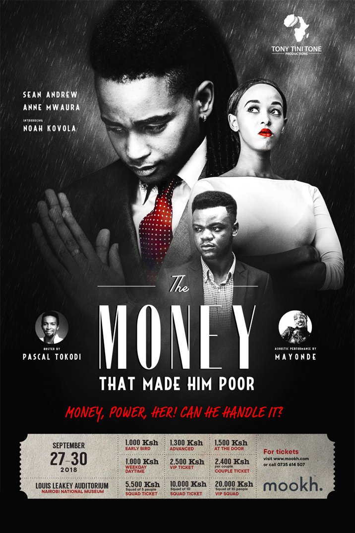 Owaahh's tweet photo. Guys, what are you doing tomorrow evening? A brilliant stage play, "The Money That Made Him Poor", which is loosely based on NYS 1.0 will be showing for the next four days.
Twendeni. Tickets ziko hapa, https://t.co/Lg7oDFPcOF, na niko na discount.
#poormoney https://t.co/K1DhuNe1qI