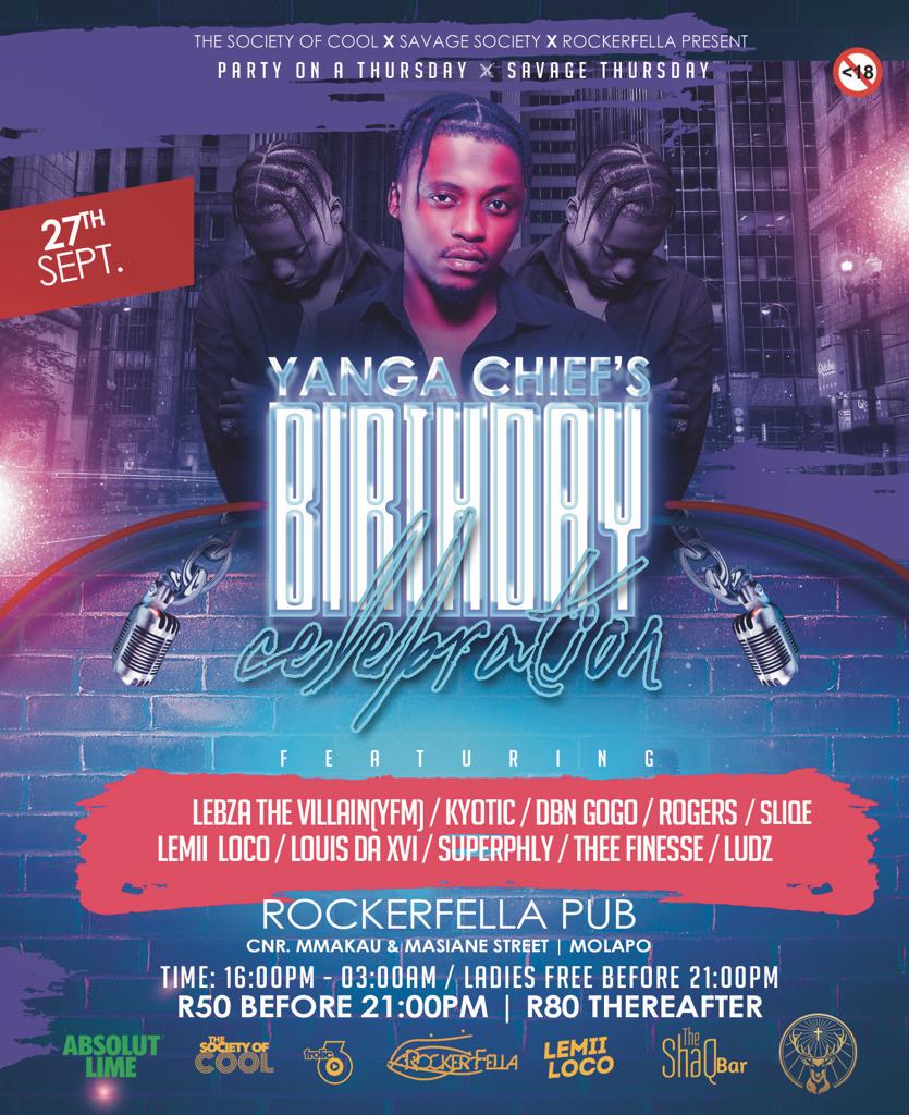 Ludz_SA's tweet photo. The gents @Lemii_LoCo @TheeFinesse @louisdaxvi_sa are ready for #SavagéThursdays  #PartyOnAThursday #RoadToOkapi @ItsYangaChief birthday party at @Rockerfella_SWT 💃🏽🔥
27th September is the date... You coming? https://t.co/hOEg70ZwkM