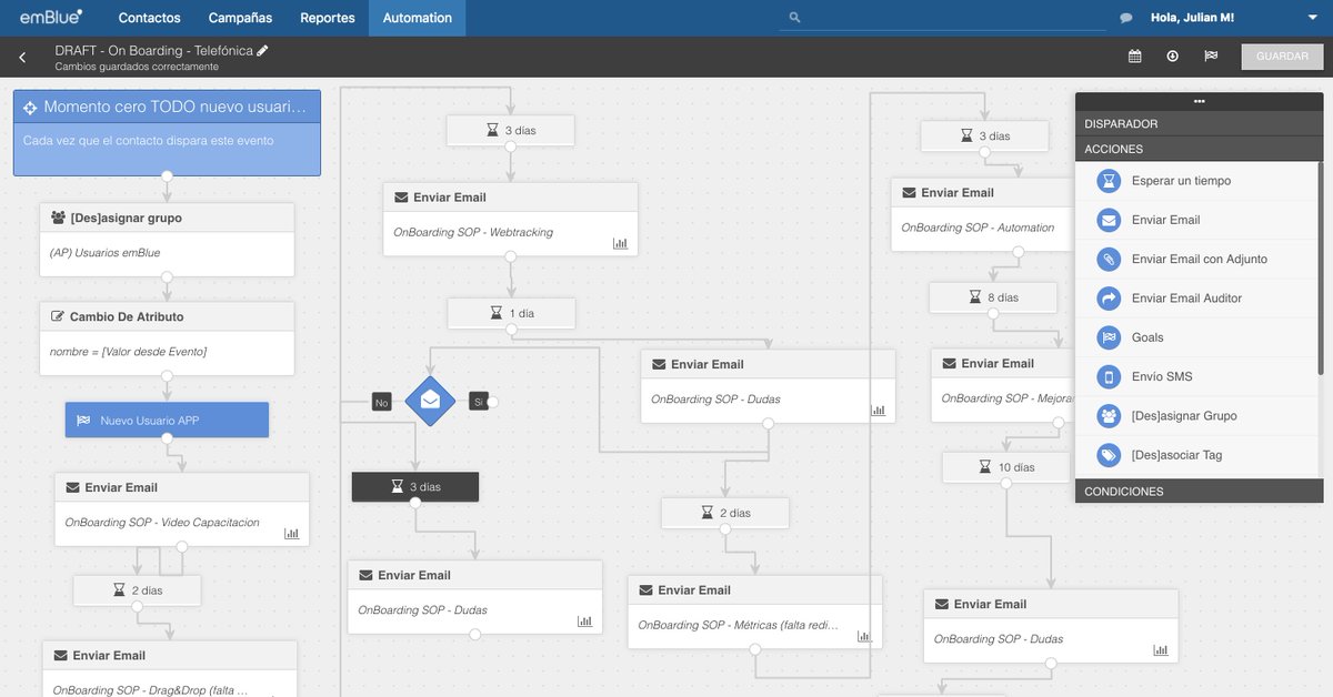 jdrault's tweet photo. 😮 WOW !! Cada día más sorprendido con complejidad de FLOWS que están logrando nuestros usuarios @embluemail para resolver sus distintas necesidades de negocio !! 💪 https://t.co/5hnOWuMf8b