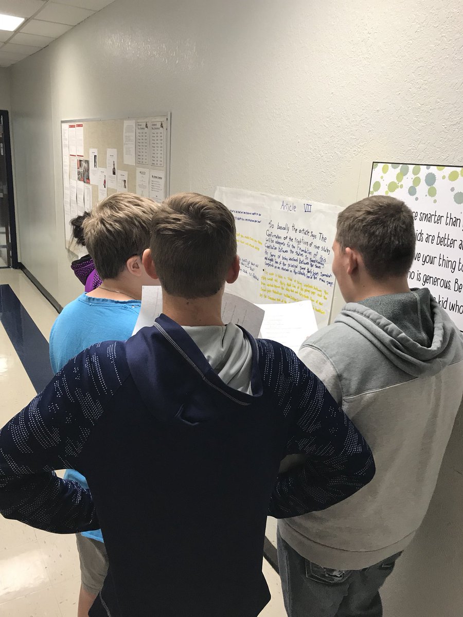 prhsteach's tweet photo. Students are up and moving to answer questions about the Constitution https://t.co/cCoANCOTNM