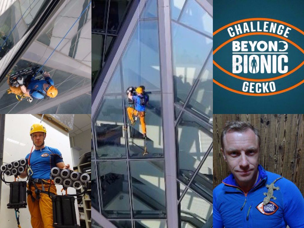 SimonMHall's tweet photo. How time flies... A year ago today I was in Boston with @AndyTorbet and @MediaMoray, filming a brilliant collaboration with @DraperLab and @EF. Pushing technology and human abilities to the limit to try and match the mighty gecko! It was a #BeyondBionic blast for @CBBC! https://t.co/UDGebyzmGO