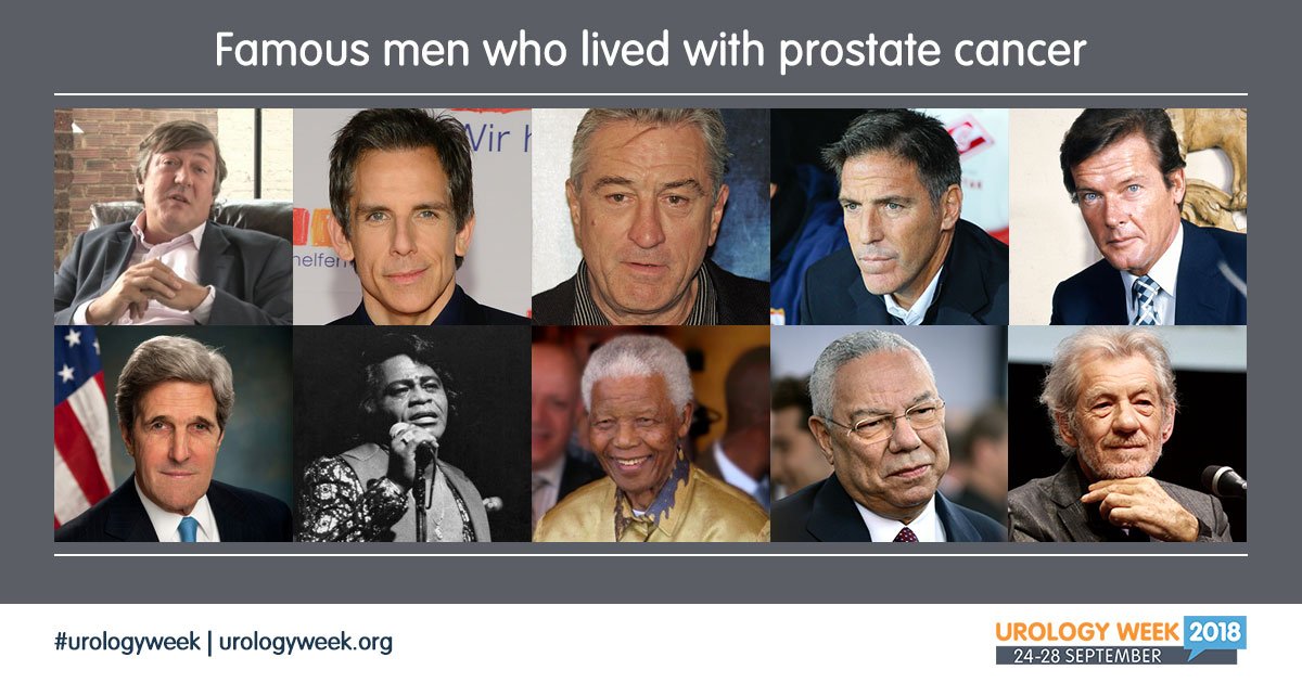Everybody knows someone in his life who suffers with prostate cancer. These celebrities lived with #prostatecancer too. Take symptoms seriously and do a PSA check in time #urologyweek patients.uroweb.org/prostate-cance…