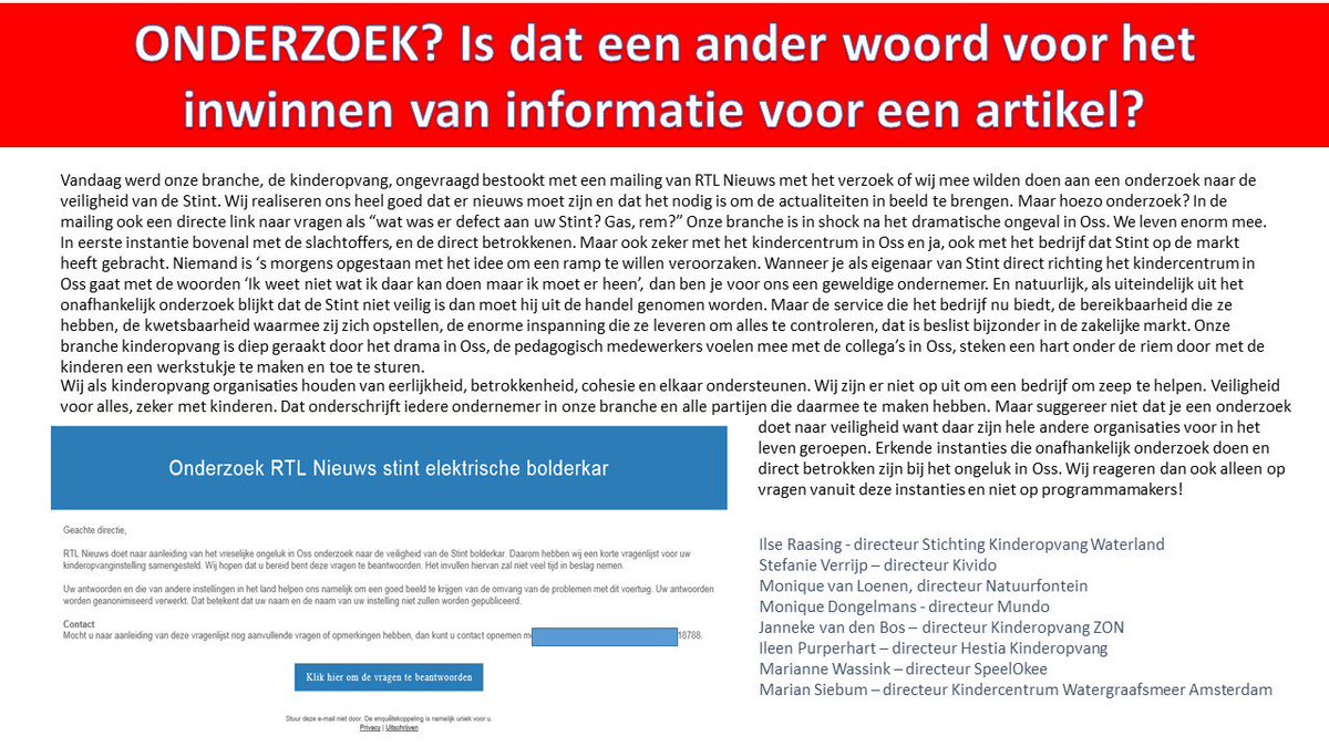 Een onderzoek over veiligheid van <a href="/RTLnieuws/">RTL Nieuws</a> of gewoon voer voor een artikel? #kinderopvang #Stint