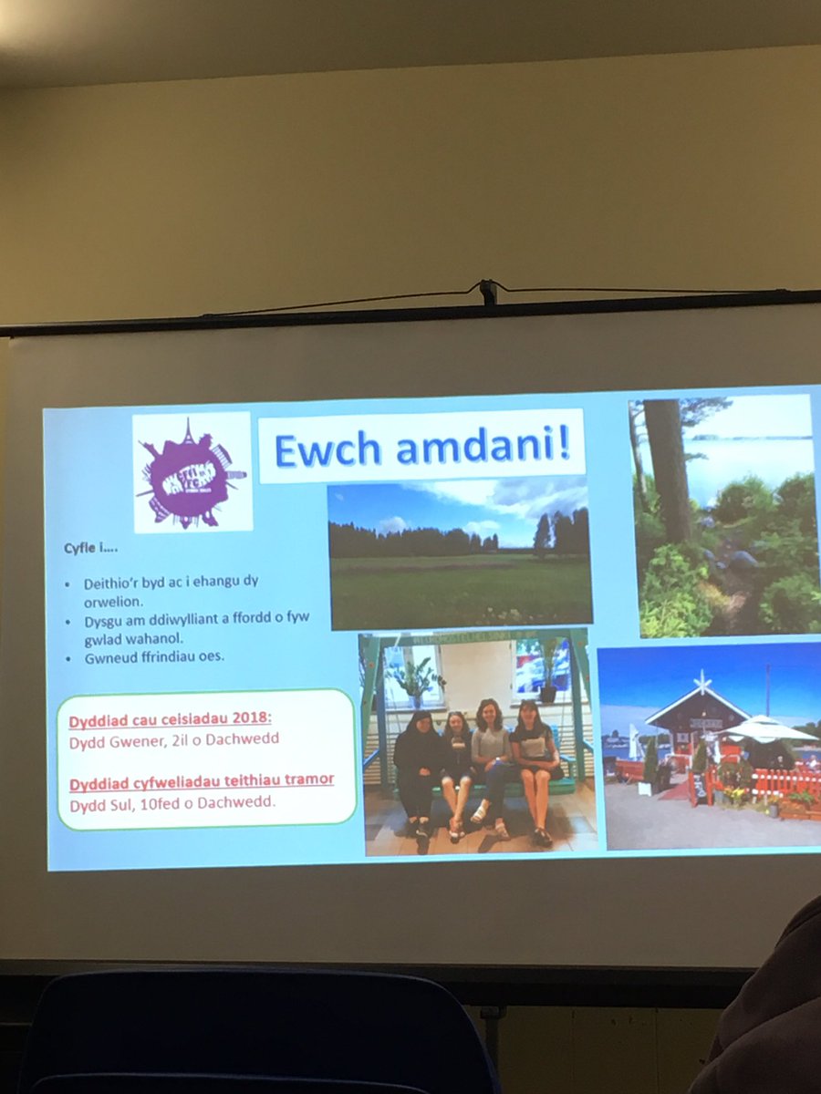 Noson yn cael hanes taith Lowri Jones i'r Findir wythnos yma.