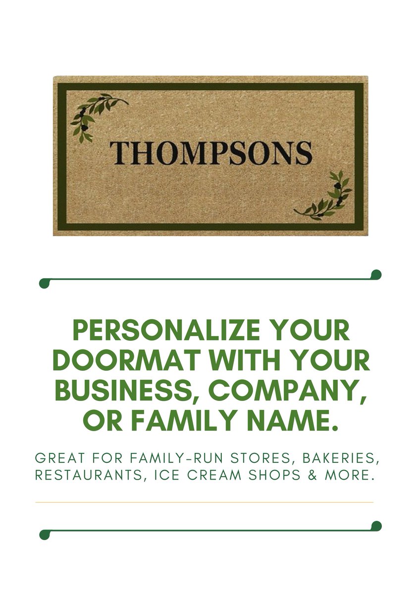 OnlineMatStore's tweet image. #personalizedmat #personalize #business #familyrunbusinesses #stores #doormat #entrancemat #coir #welcome  onlinematstore.com/personalized-o…
