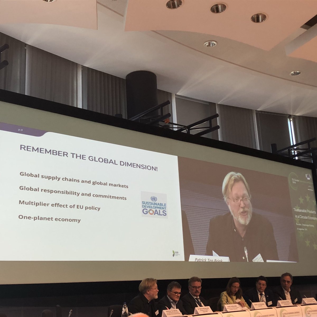 CBE_JU's tweet photo. #BBECircularConf “#circularproducts are key to decarbonise economy. #biobased materials &amp; products must be circular if we don’t want to cause biomass exhaustion and biodiversity loss.” Patrick Ten Brink from @Green_Europe https://t.co/FysJ0a6NT4