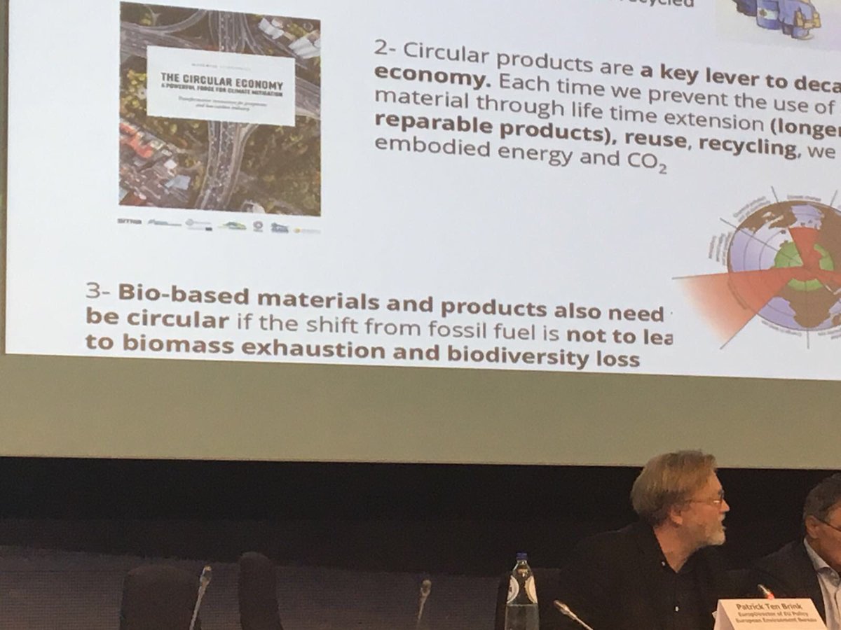 CBE_JU's tweet photo. #BBECircularConf “#circularproducts are key to decarbonise economy. #biobased materials &amp; products must be circular if we don’t want to cause biomass exhaustion and biodiversity loss.” Patrick Ten Brink from @Green_Europe https://t.co/FysJ0a6NT4