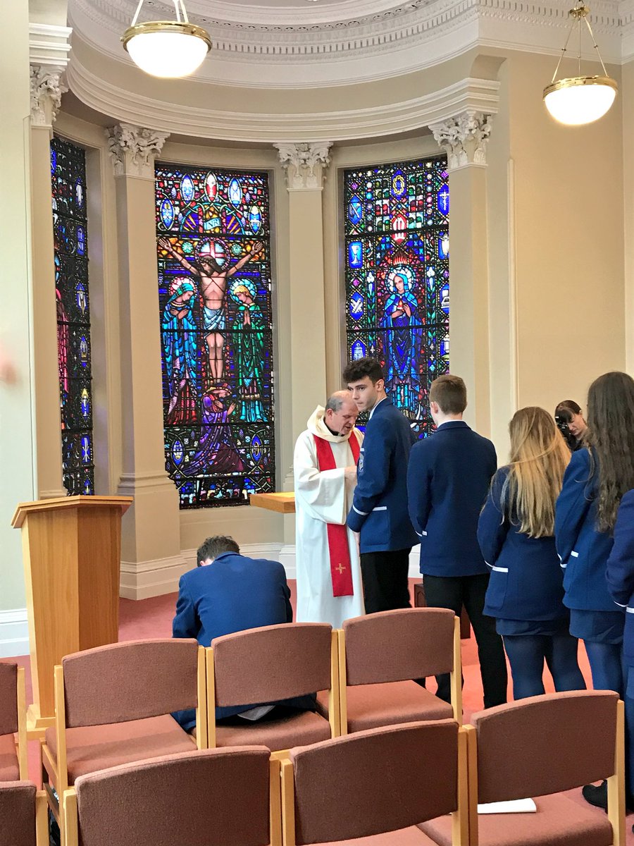 Our Liturgy Team gathered in the chapel today and Fr Feargal blessed their hands for future work with Eucharistic Adoration #RGSRE #faithdevelopment  #faithinaction