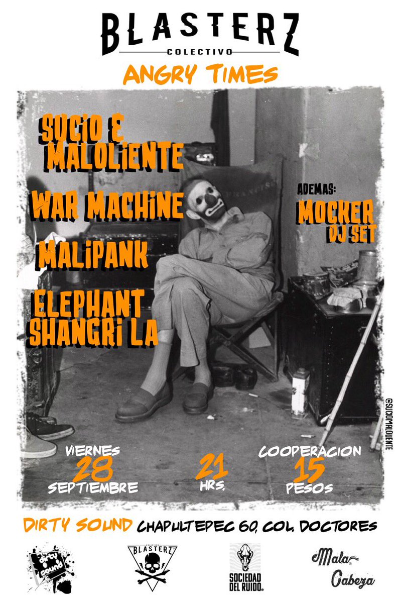 suciomaloliente's tweet photo. este viernes en el #DirtySound, pónganse chingones!!! #garagerock rabioso... #grr!!! https://t.co/3Ul9q0nhI0