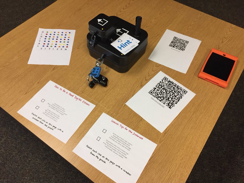 RESLibrary_DCS's tweet photo. BreakoutEDU Round 2! Here we go! #collaboration #criticalthinking #communication #creativity https://t.co/F2IycKqgSz